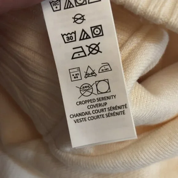 Alo Yoga Cropped Serenity Coverup And Serenity Wide Leg Sweatpant Set In Ivory - Picture 5 of 9